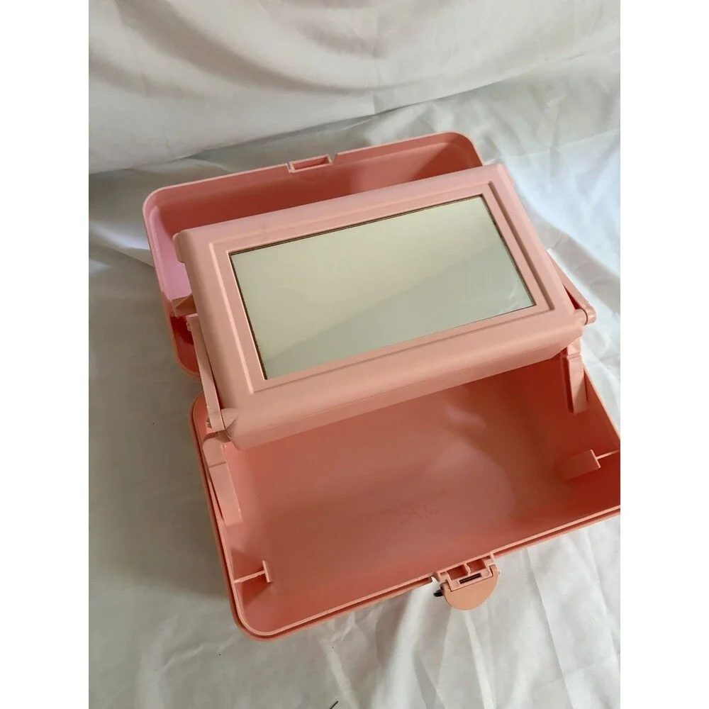 Vintage 90s Pink Caboodles Makeup Jewelry Carrying Case #2425 Organizer Y2K